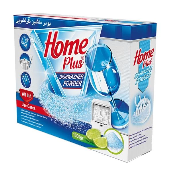 پودر مخصوص ماشین ظرفشویی با رایحه لیمو هوم پلاس - 1000 گرم