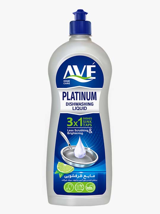مایع ظرفشویی پلاتینیوم درخشان کننده 3 ایکس با رایحه لیمو اوه - 750 گرم