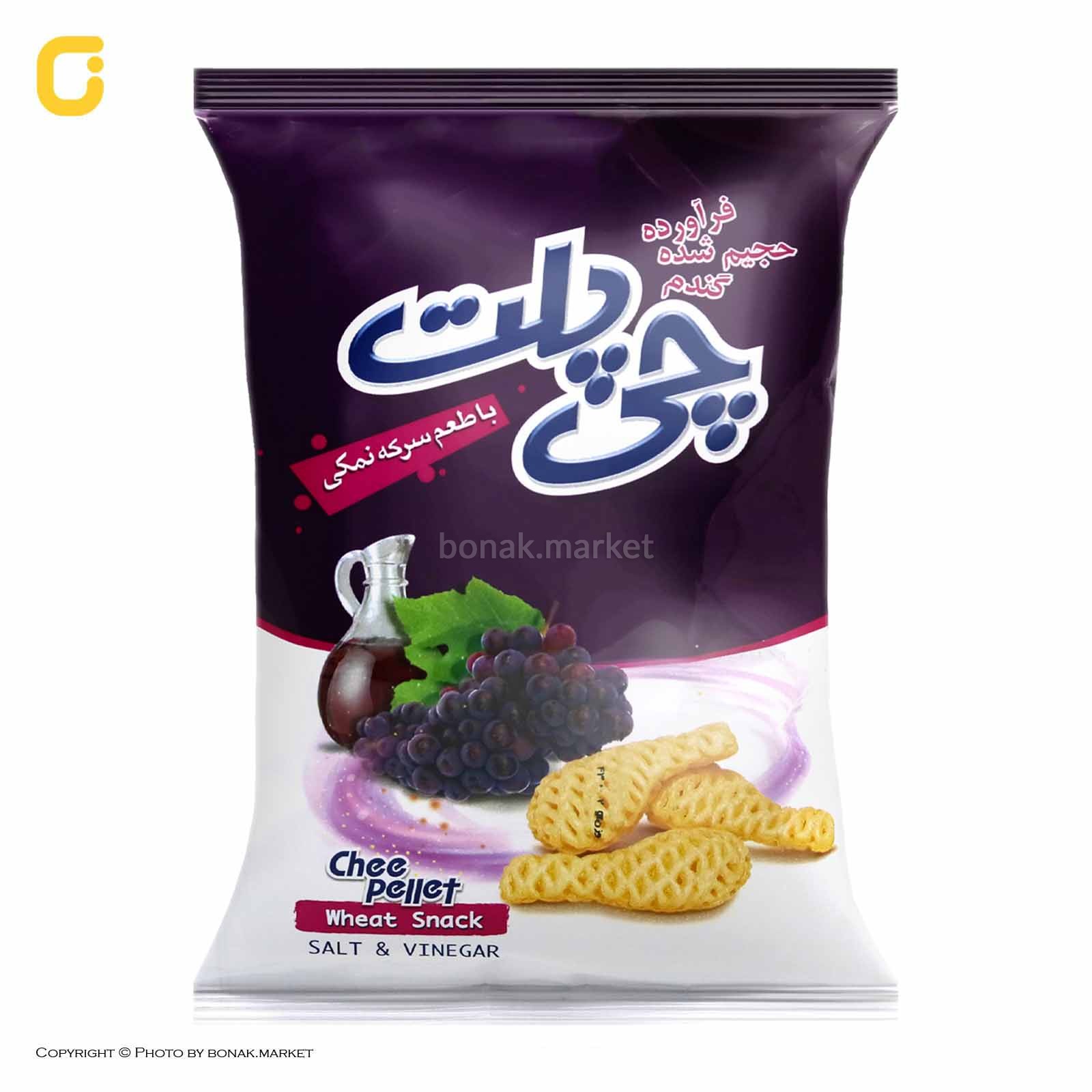 اسنک چی پلت صدفی سرکه نمکی چی توز-40گرم