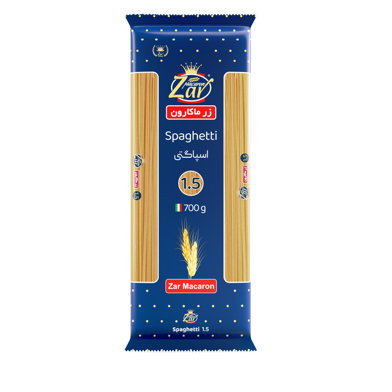 ماکارونی قطر 1/5 زرماکارون-700گرم