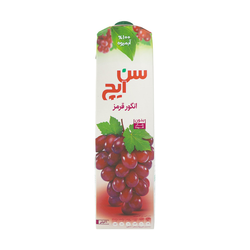 آبمیوه پاکتی انگور قرمز سن ایچ - 1لیتر