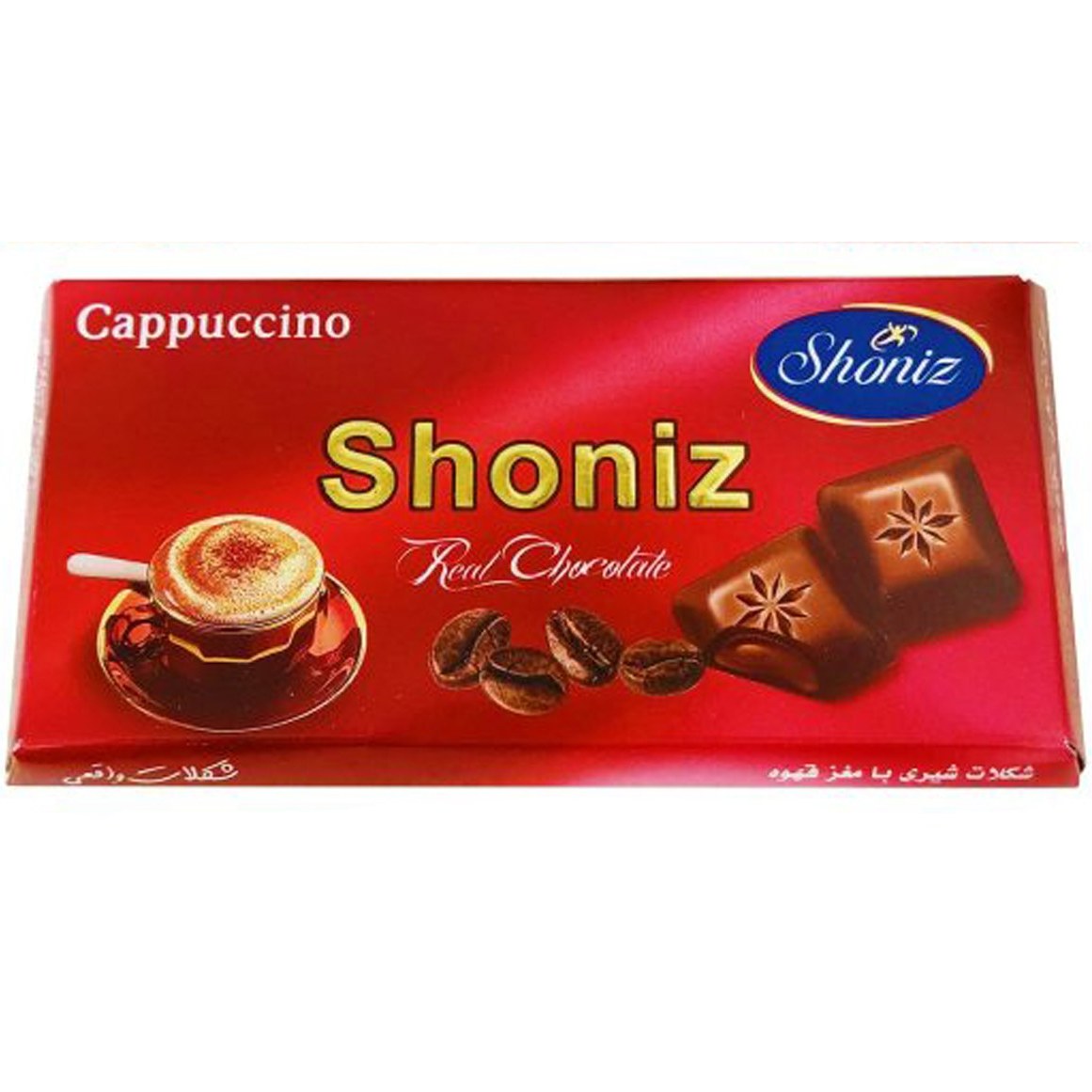 شکلات تخته ای شیری با مغز قهوه شونیز-100گرم