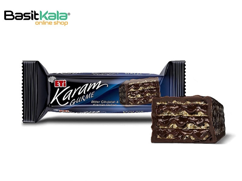ویفر کرمدار با روکش شکلاتی تلخ اتی کارام-50گرم