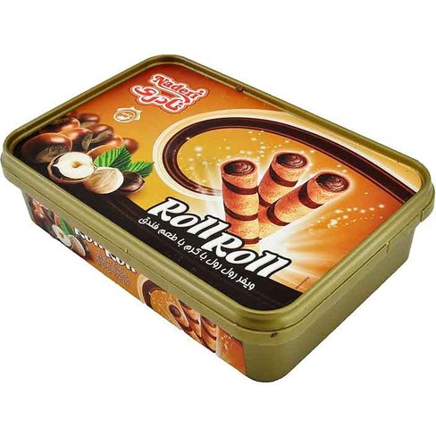 ویفر پذیرایی رول رول با کرم فندقی نادری-330گرم