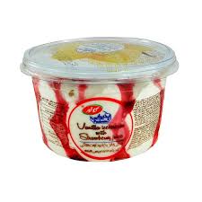 کاله/بستنی پذیرایی وانیلی کاله با رگه های توت فرنگی-530گرم