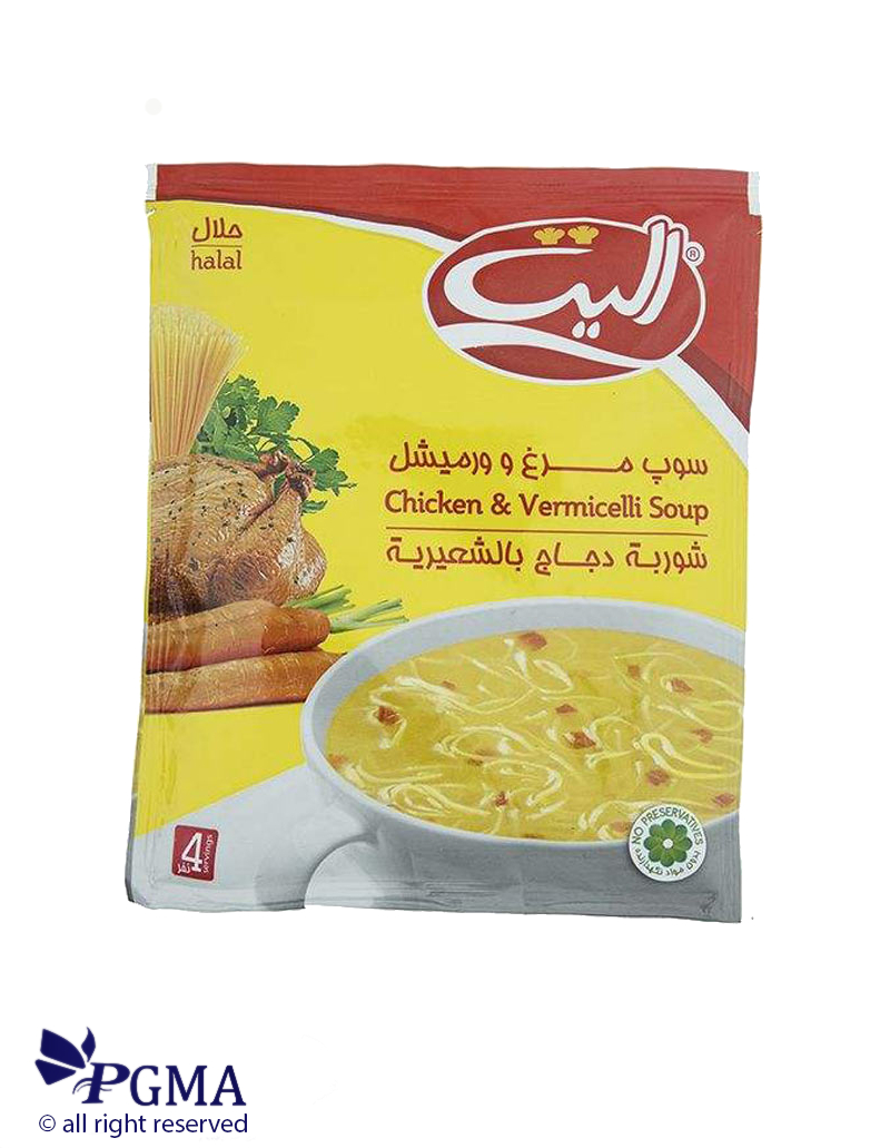 سوپ نیمه آماده مرغ ورمیشل الیت-65گرم