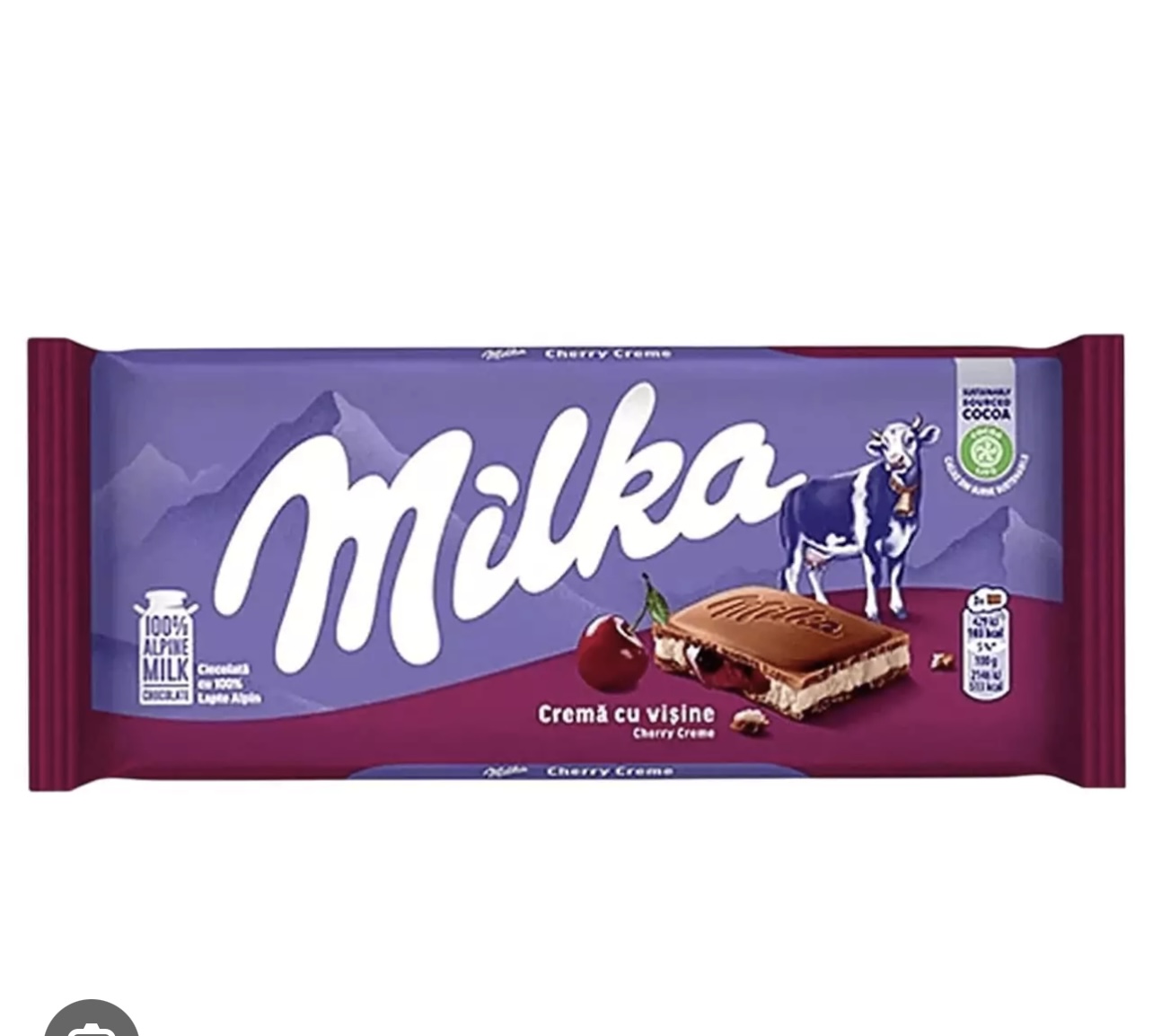 تابلت میلکا با طعم آلبالو _ 90 گرم 